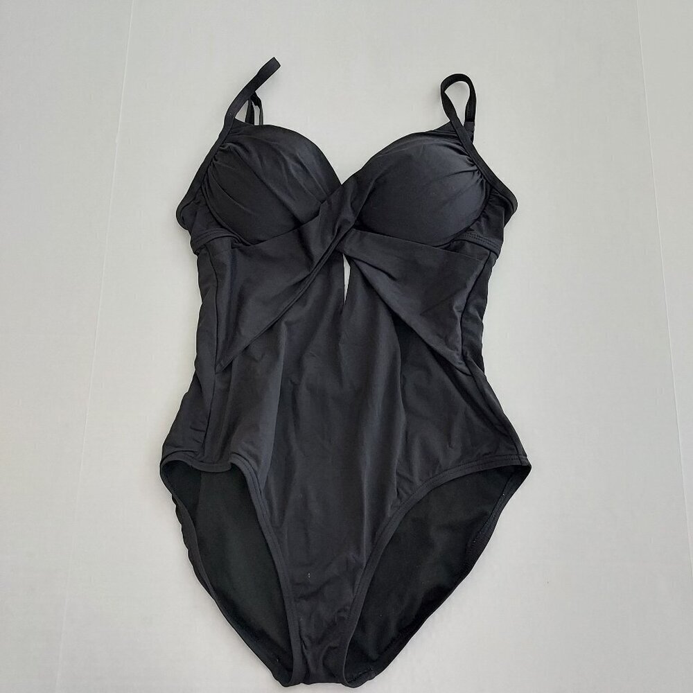 Kenneth Cole New York One Piece Black Swimsuit Size Medium